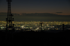三国山から名古屋方面の夜景