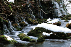 Snow waterfall