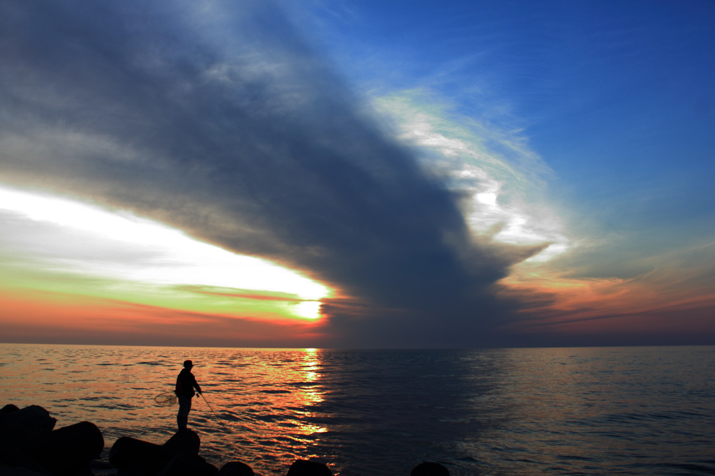 夕日を釣る