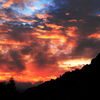 霞む夕景