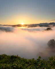 盛大な雲海
