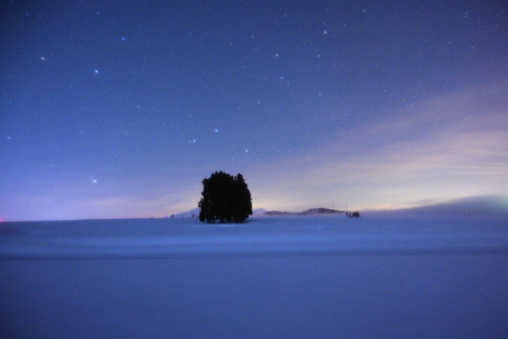 雪原と星空