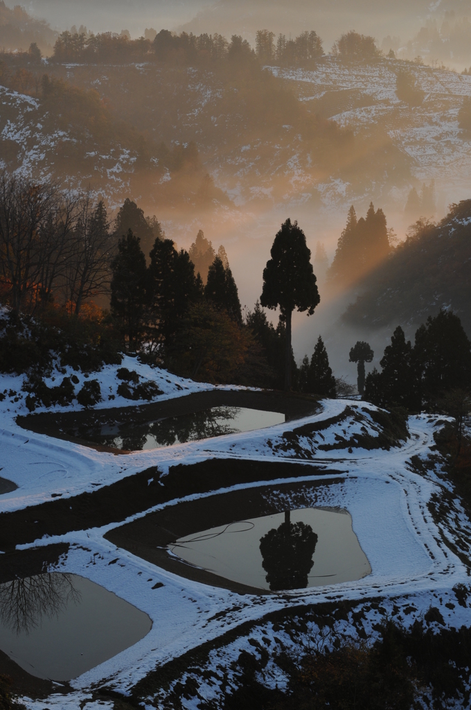 初雪の山古志