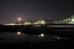 長生橋と月