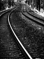 湾曲した鉄路　P1230937zz