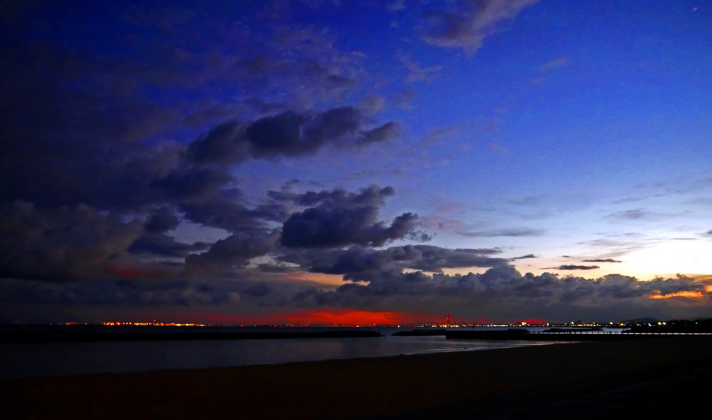 夜明け前 関空遠望　P1490184zz