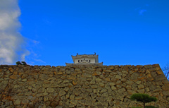 碧空と石垣と姫路城天守　IMGP1648zz