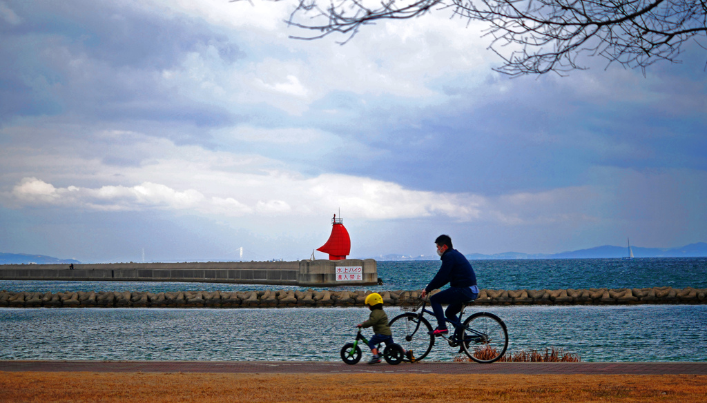 親子でサイクリング　P1080675zz