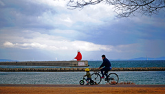 親子でサイクリング　P1080675zz