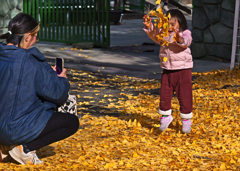 落葉と遊ぶ　P1146625zz