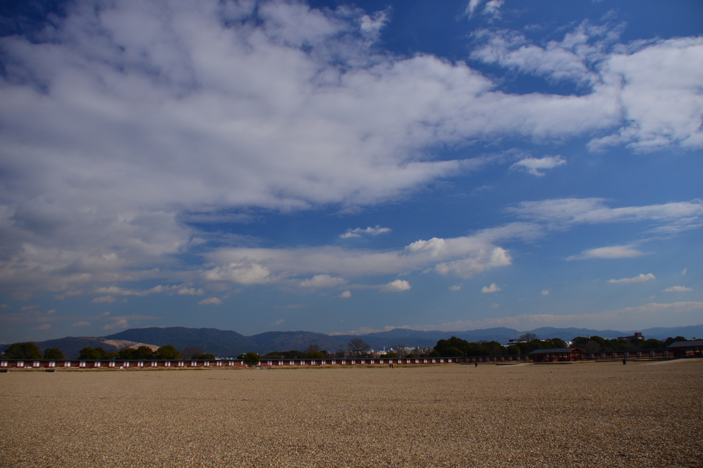 冬の碧空と奈良の景色