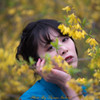 花とポートレート