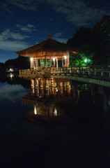 夜の奈良公園「浮き御堂」