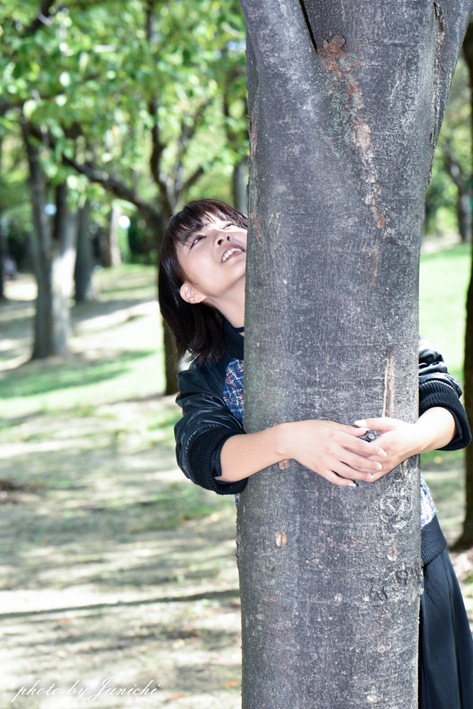 秋の日、公園で