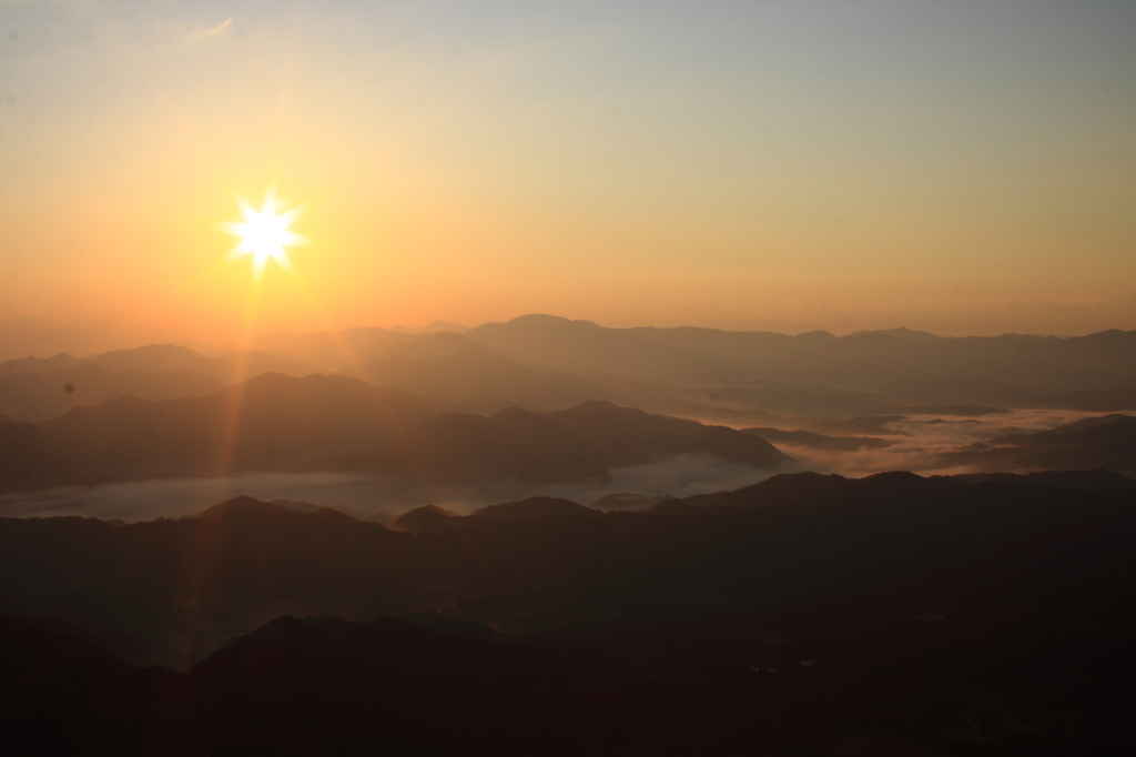 太陽と雲の波
