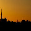 夕陽とシルエット