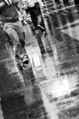 にわか雨の街