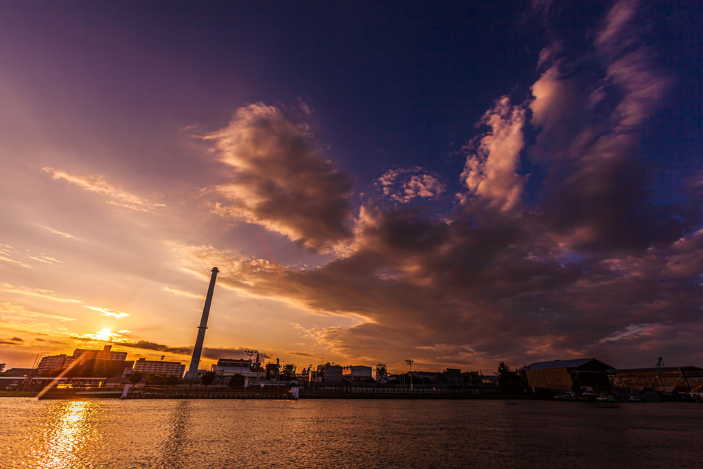 夕焼けと夏空