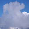 阿蘇　草千里の雪景色と噴煙