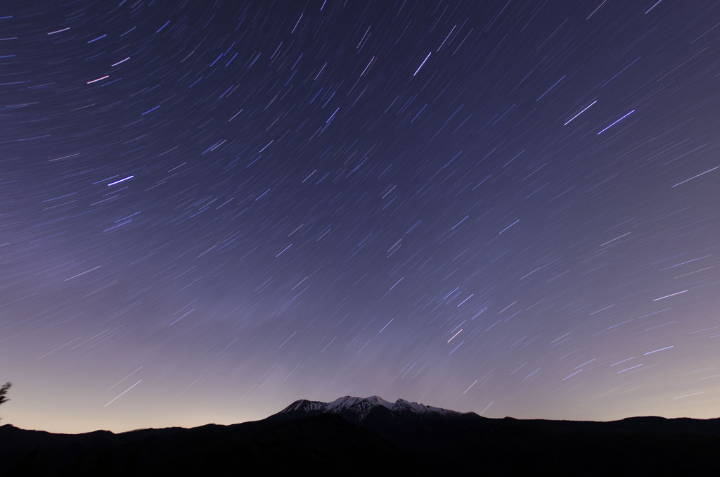 御嶽山を巡る星