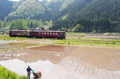 長良川鉄道田植え風景