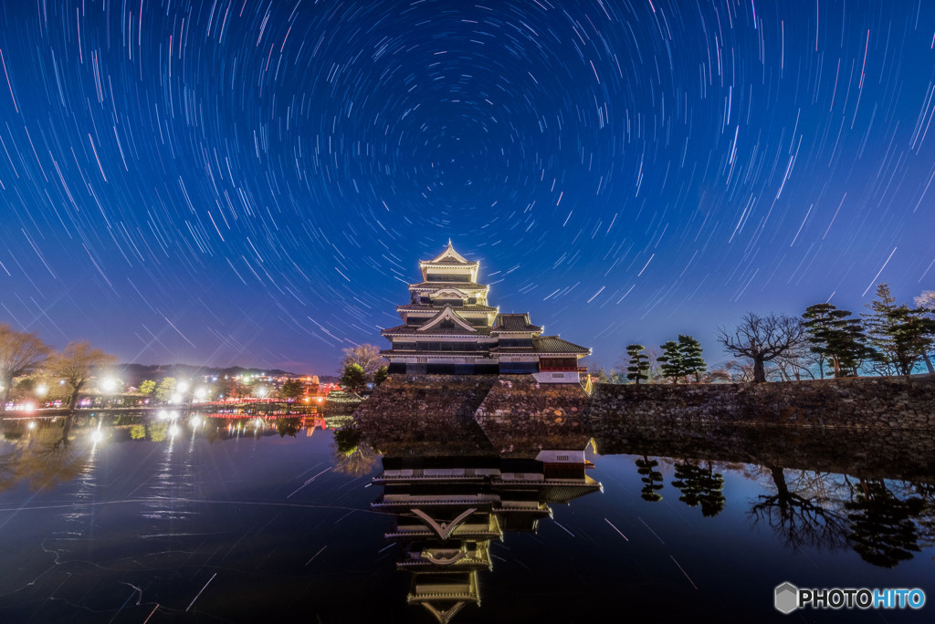 松本城を回る星