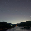 徳山湖に沈む春の星たち