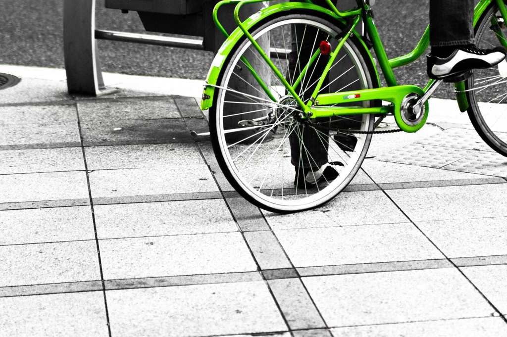 Green bicycle