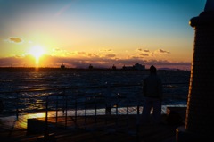 Sunset over the Osaka Bay