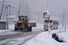 除雪作業中