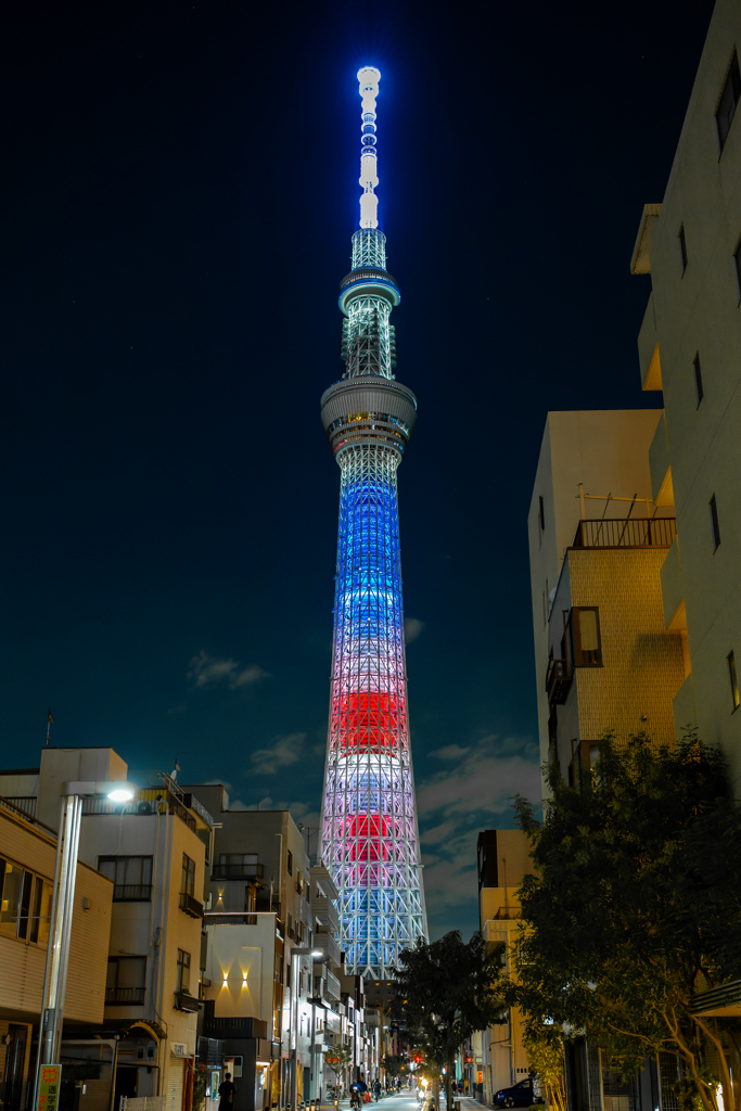 星条旗カラースカイツリー