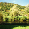 walking along the river.