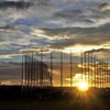 ゴルフ練習場に沈む夕日