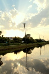 ５月の夕日