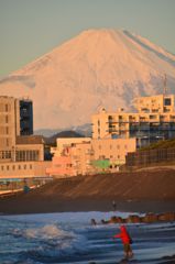 いつの間にか真っ白に　富士山
