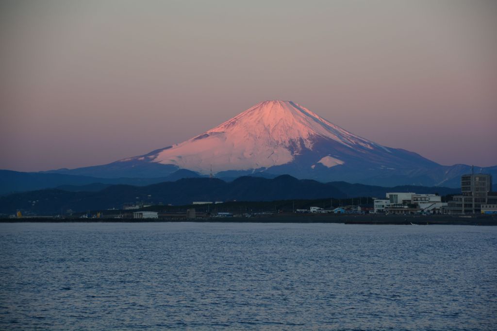 朝日に照らされて