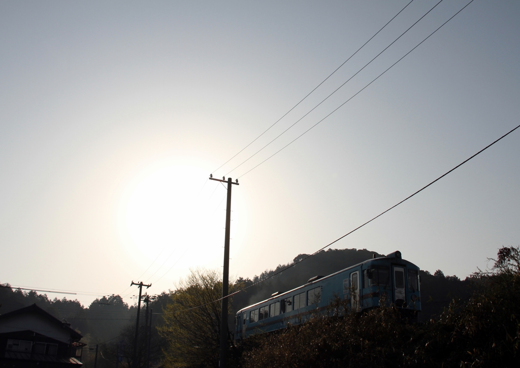 地元の朝の電車