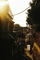 夕暮れの下町