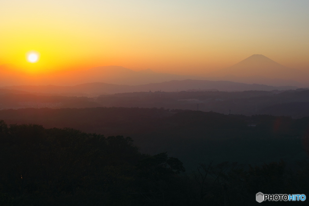 黄砂の夕焼け