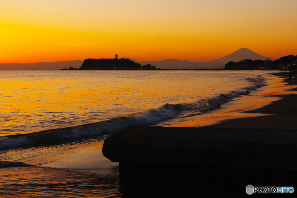 海辺の夕景