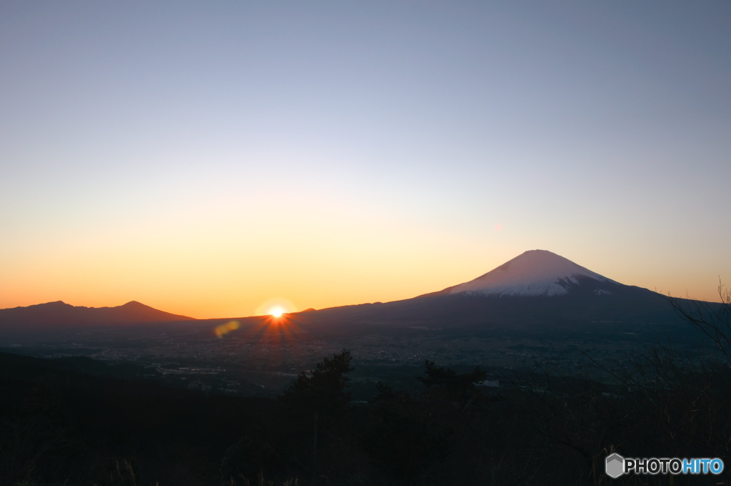 富士山の日の夕日