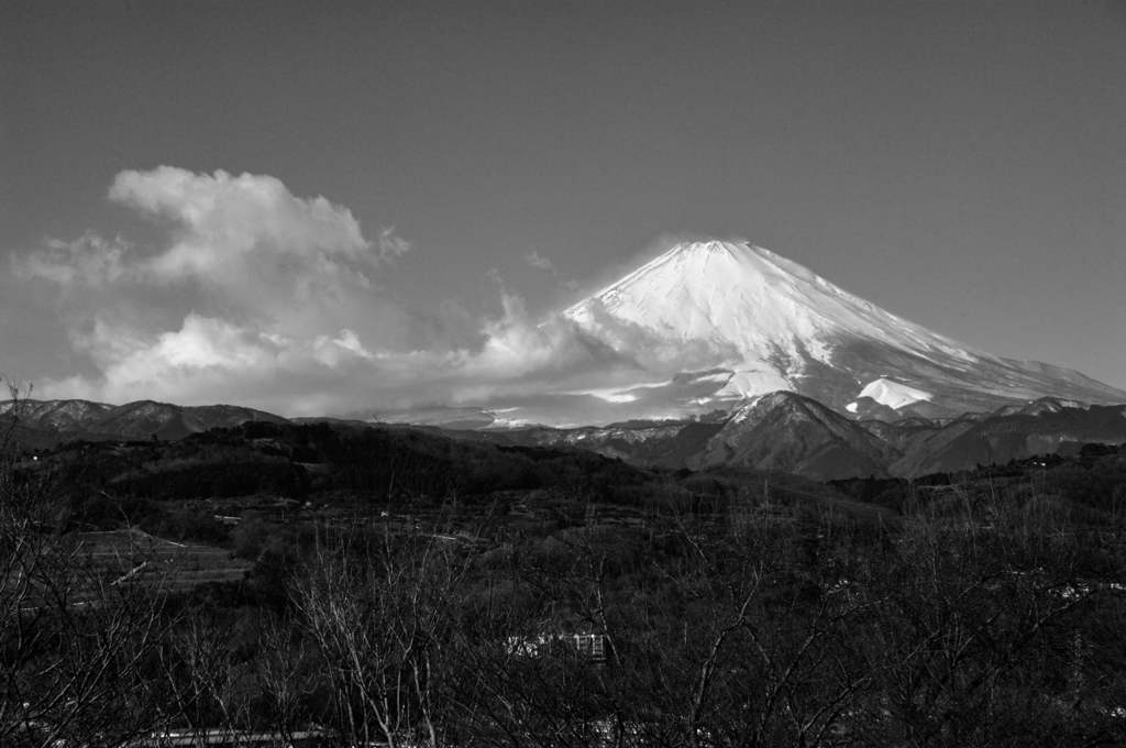 富士と風雪
