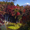 虹と紅葉と富士山と