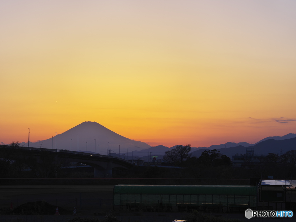 春の夕景