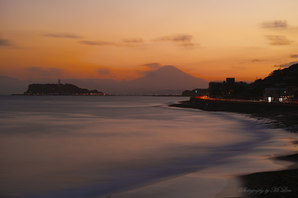 一面の夕焼け