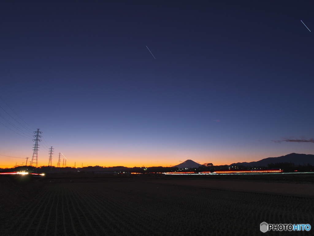 田園の夕焼け