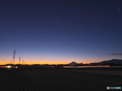 田園の夕焼け