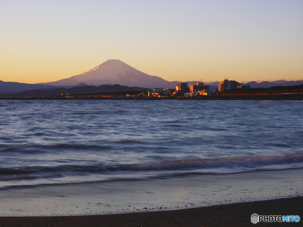 夕陽があたる町