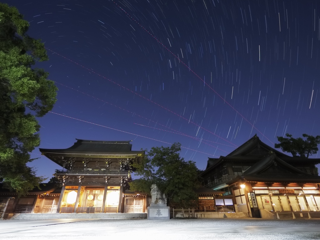 神社と星景