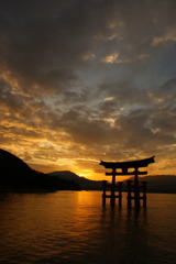 宮島の夕焼け